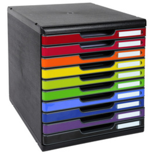 MODULE CLASS. MODULO A4 10 TIROIRS  NOIR/ARLEQUIN BRILLANT