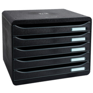 MODULE BIG-BOX PLUS 5 TIROIRS À L'ITALIENNE  NOIR/NOIR