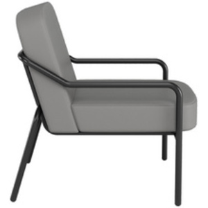 PAPERFLOW Fauteuil visiteur MEDSO RUND M, simili-cuir, gris