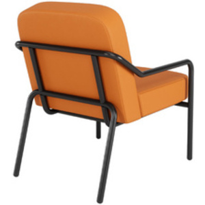 PAPERFLOW Fauteuil visiteur MEDSO RUND M simili-cuir, orange
