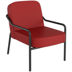 PAPERFLOW Fauteuil visiteur MEDSO RUND M, simili-cuir, rouge