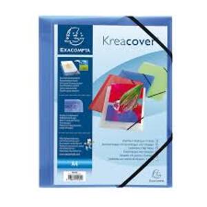 EXACOMPTA Chemise à élastiques Kreacover, PP, A4, bleu
