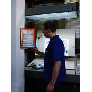 PUPITRE A PIVOT MURAL 5 POCHESA4 ORANGE TARIFOLD