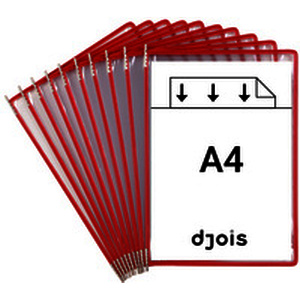 POCHE A PIVOT TARIFOLD ROUGE  A4  OUVERTURE EN HAUT