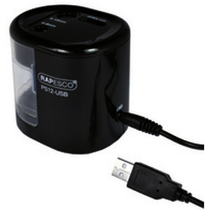 RAPESCO Taille-crayon électrique double PS12-USB, noir