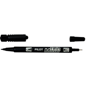 PILOT Marqueur permanent 'Twin Marker', extra fin, noir