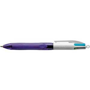 BIC Stylo à bille rétractable 4 Colours Grip Fun