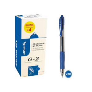 PILOT Stylo roller à encre gel G-2 PLUS 07, VALUE PACK, bleu