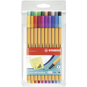 FEUTRE STABILO 88 PTE. FINE 0,4MM ETUI DE 20 ASSORTIS