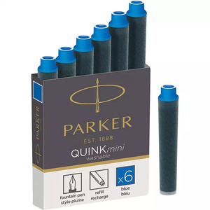 PARKER Cartouches d'encre Mini QUINK, effaçable, bleu