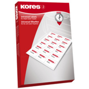 Kores Etiquette universelle, 63,5 x 33,9 mm, blanc