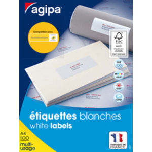 agipa Etiquette universelle, 99,1 x 38,1 mm, blanc