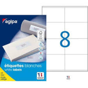 agipa Etiquette universelle, 105 x 72 mm, coins droits