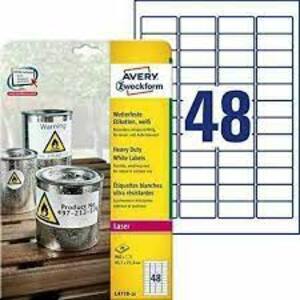 AVERY Etiquette, ultra-résistant, 45,7 x 21,2 mm, blanc