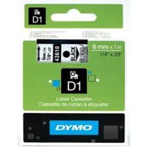 DYMO Ruban d'étiquette D1 noir/transparent,