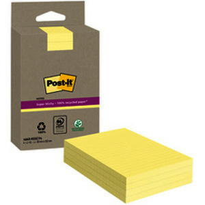 Post-it Bloc-notes super sticky Recycling notes, ligné