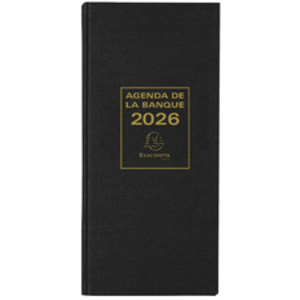 EXACOMPTA Agenda Banquier long, 1 volume, 2026, noir