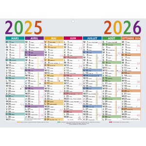 EXACOMPTA Calendrier Multicolore 2024/2025, 430 x 335 mm