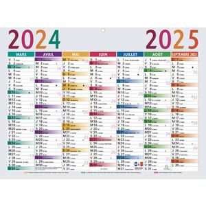 EXACOMPTA Calendrier Multicolore 2024/2025, 550 x 405 mm