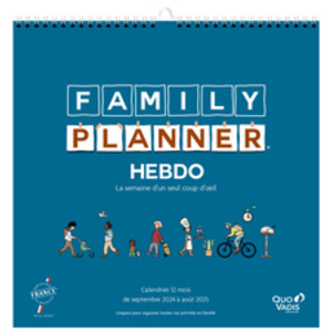QUO VADIS Calendrier FAMILY PLANNER HEBDO, 2025/2026