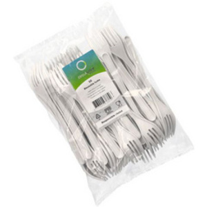 PAPSTAR Fourchette réutilisable, longueur: 185 mm, blanc