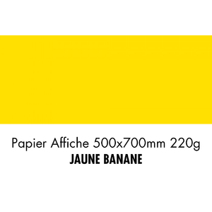 PAPIER 500X700 220G JAUNE BANANE  P/10F