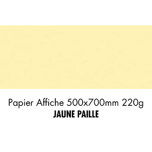 PAPIER 500X700 220G JAUNE PAILLE  P/10F