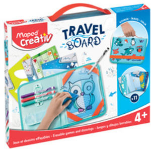 Maped Creativ Kit de dessin voyage TRAVEL BOARD, 19 pièces