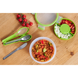 emsa Kit de couverts CLIP & GO, 3 pièces avec étui, vert